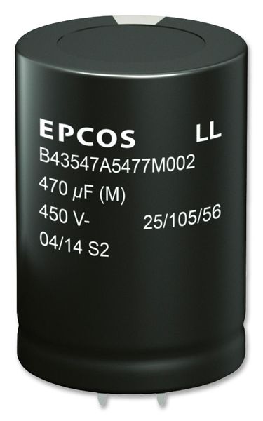 EPCOS (B43547A9187M000) Electrolytic Capacitor, Snap-in, 180 µF, 400 V,