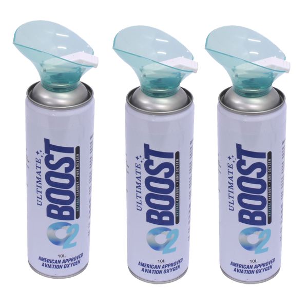 Oxygen in a Can 12 Litre O2 with Mouthpiece - Natural Flavour - 3 Pack