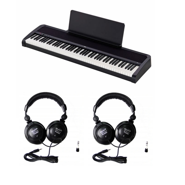 Korg B2 Digital Piano with Two Pairs of Headphones - Black