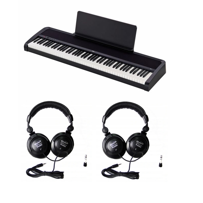 B2 Digital Piano with Two Pairs of Headphones Black Shop Today