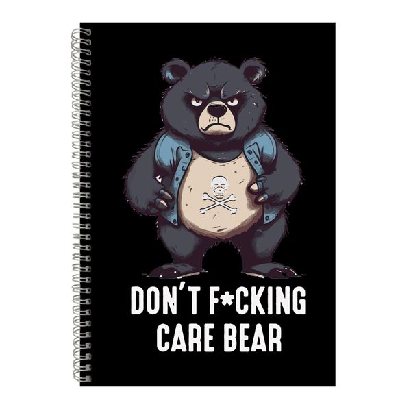 Care Bear A4 Notebook Spiral Lined with Funny Graphic Animal Sayings 072