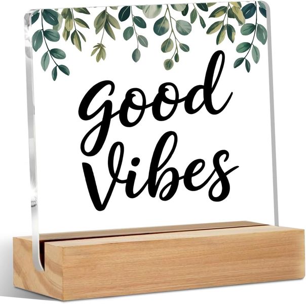 Eucalyptus Acrylic Sign 4x4", Rustic Home Office Decor