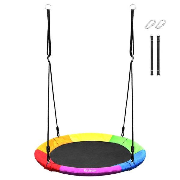 Redisson Saucer Tree Swing, Rainbow Swing Seat for Kids &amp; Adults