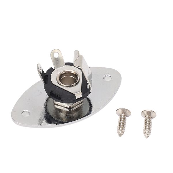 Tele-style 1/4" metal guitar jack plate