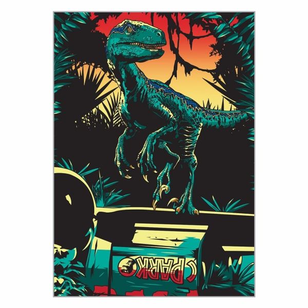 Velociraptor Jurassic Park Poster - A1