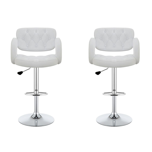 2 Piece Luxury Leather Metal Swivel Bar Stool