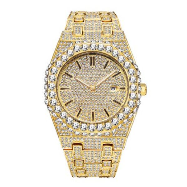 ZELTRYN Men's Quartz Watch with Starry Sky Pattern and Diamond Inlays