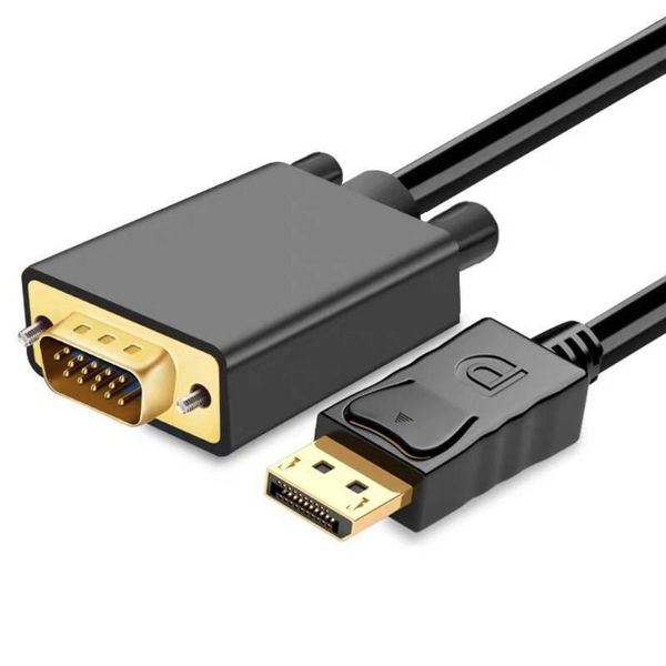 DisplayPort to VGA Cable 1.8m Compatible with PC Laptop Black