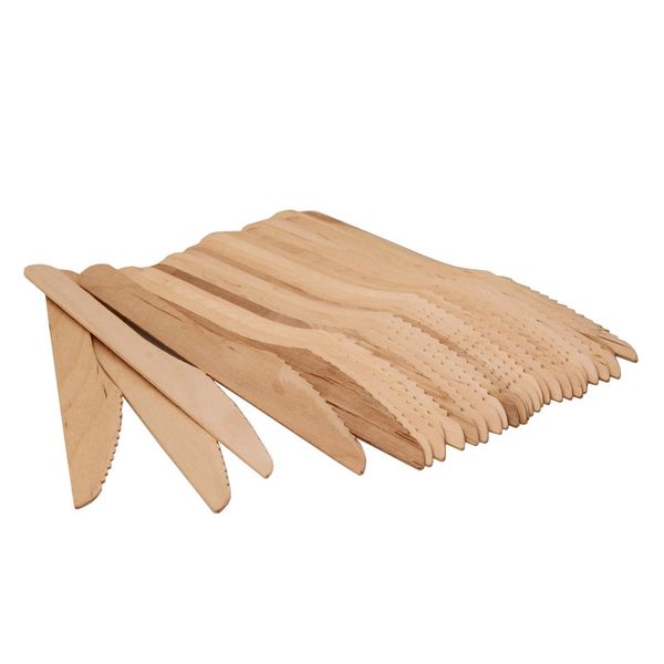 Regent Wooden Disposable Knives 100 Pieces (165X22Mm)