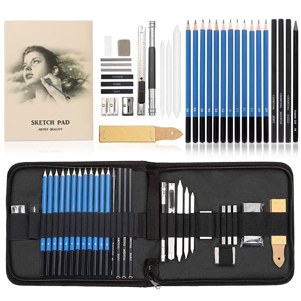 Drawing Sketch Pencils Kit 34 Pieces Professional Art Set Includes ...