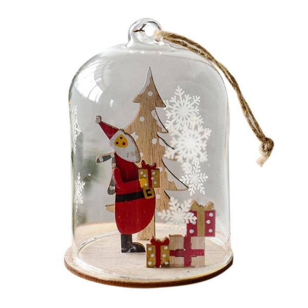 Glass Christmas Dome Santa Decoration