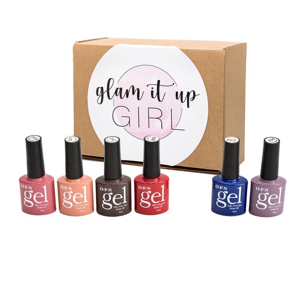 Glam It Up Girl/ UV Gel Nail Polish Autumn Kit (4 Colours&amp;2Shimmers)