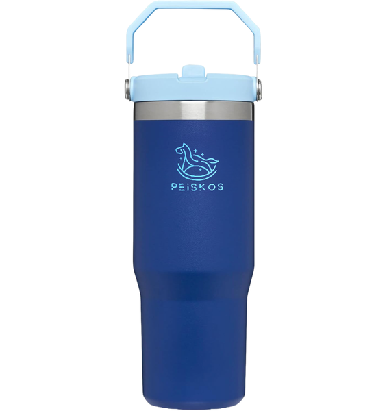 PEISKOS 890ml Stainless Steel Tumbler with Straw Vacuum Insulated Flask