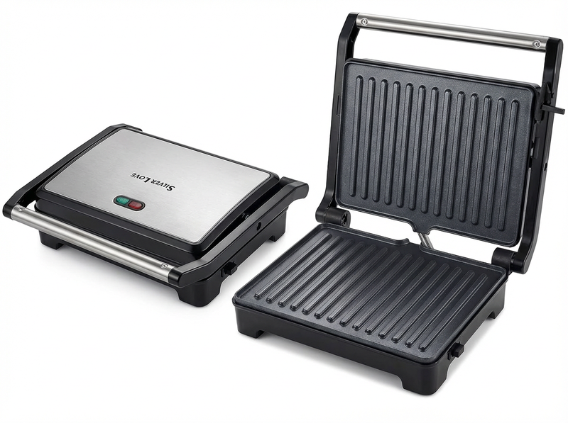 180 Open Electric Grill &amp; Panini Press - Non-Stick Indoor BBQ 1000W