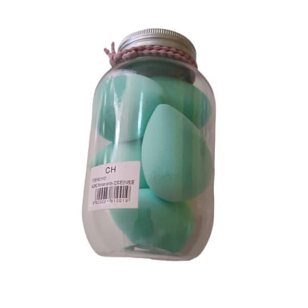 Set of 5 Green Make Up Sponge in a Jar