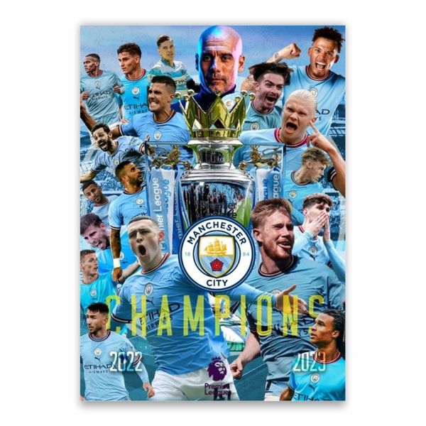 Man City Collage 22-23 Champions Poster - A1