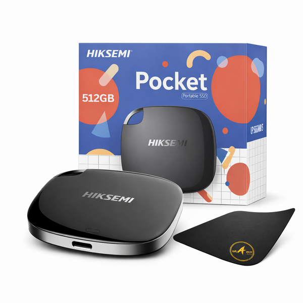 Hiksemi T100 Pocket 512GB Portable SSD Ultra-Fast + MR A TECH Desk Pad