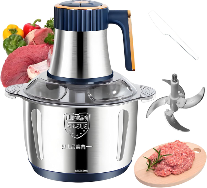5L Food Processors, Electric Food Chopper with Meat &amp; Vegetable Grinder