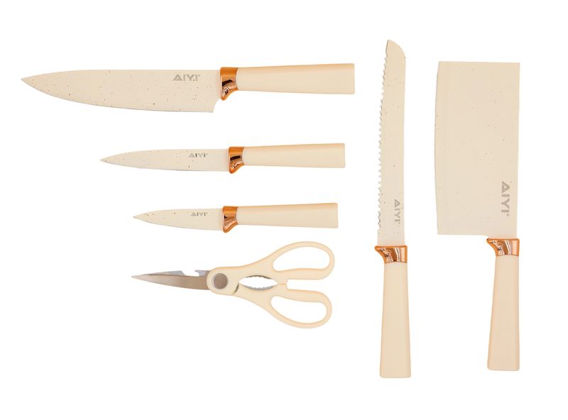 AIYI 6-Piece Premium Kitchen Knife Set with Block AY097-013