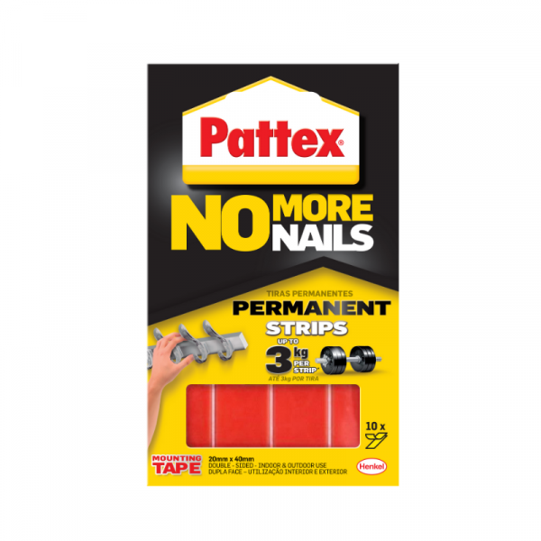 Bulk Pack 2 x Pattex No More Nails Permanent Mounting Strips - 3kg