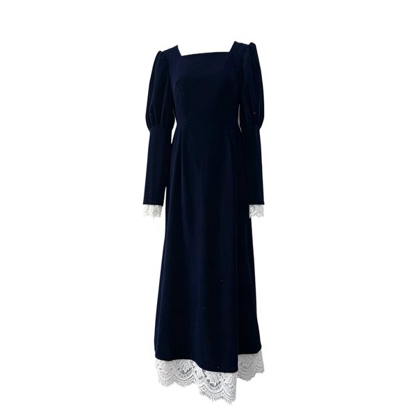 Women Dark blue Polyester Dress Ankle Dress