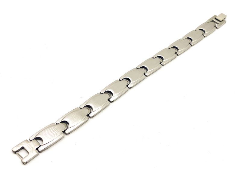 Fabulae Men's Silver Stainless Steel Link Bracelet - Bongz