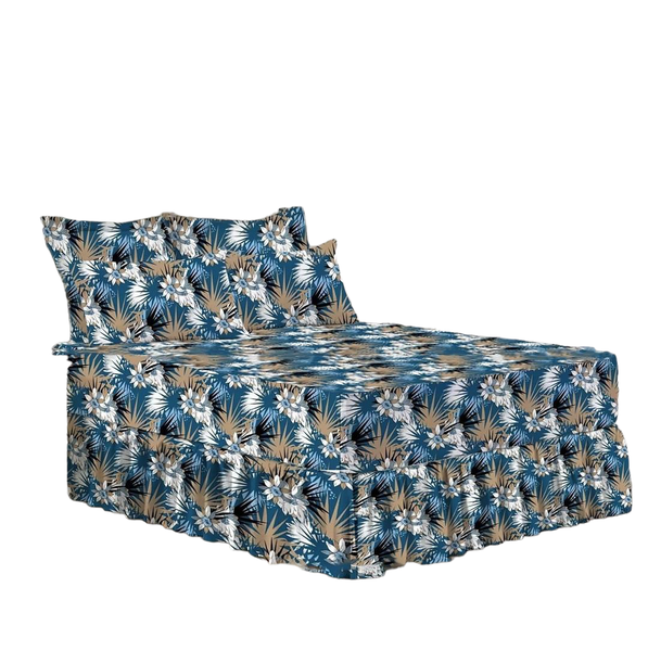 Afri Choice Combo5 Microfiber Frilled Valance Fitted Sheet 5 Pack Set