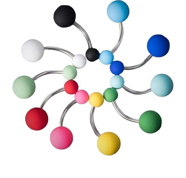 10 Piece Multicoloured Rainbow Belly Rings