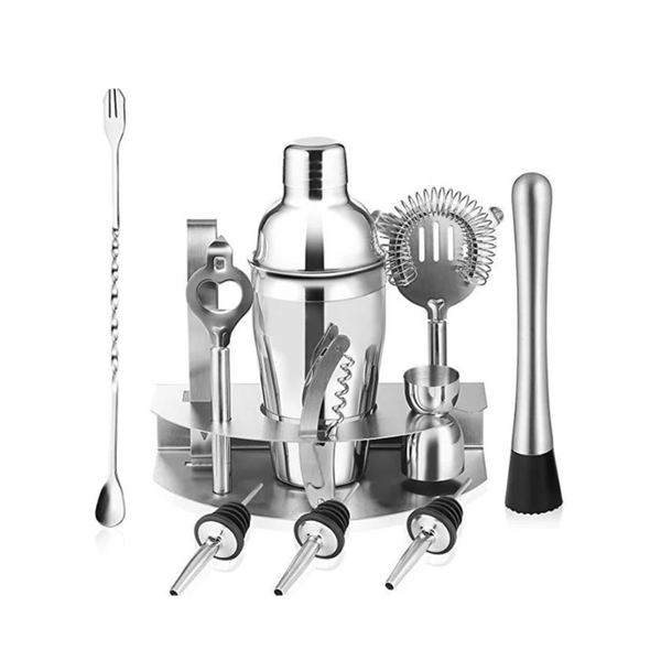 Silver Stainless steel Cocktail &amp; Barware Tool Set