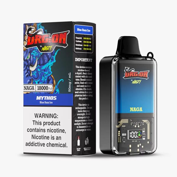 Nasty DRGON 18k puffs Disposabel Vape - Blue Razz Ice (Mythos)