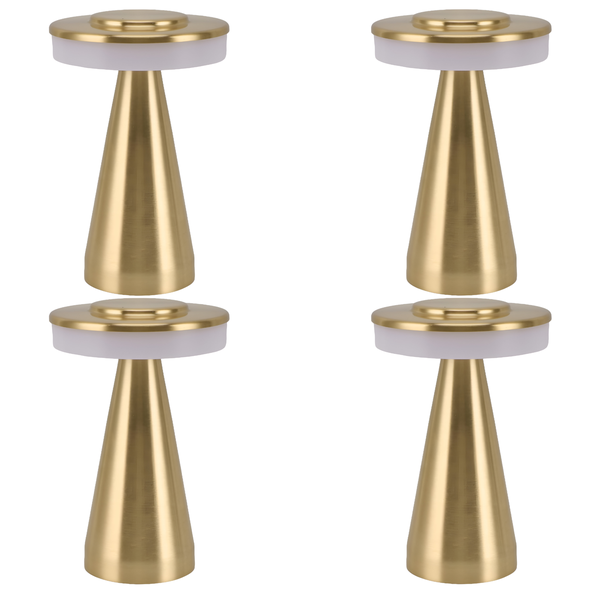 Set of 4, 3 Color Tunable Portable USB Rechargeable LED Table Lamp