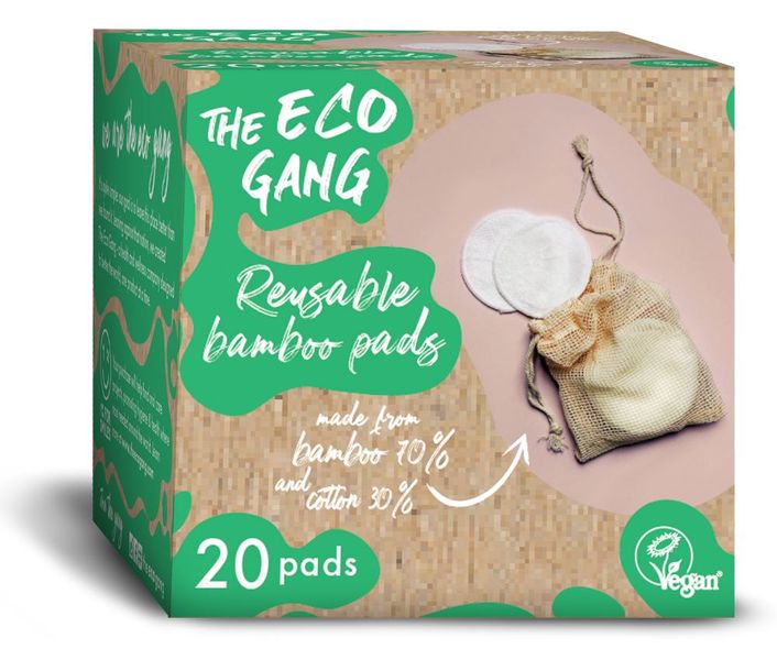 The Eco Gang Bamboo Pads - Reusable - 20 Pack