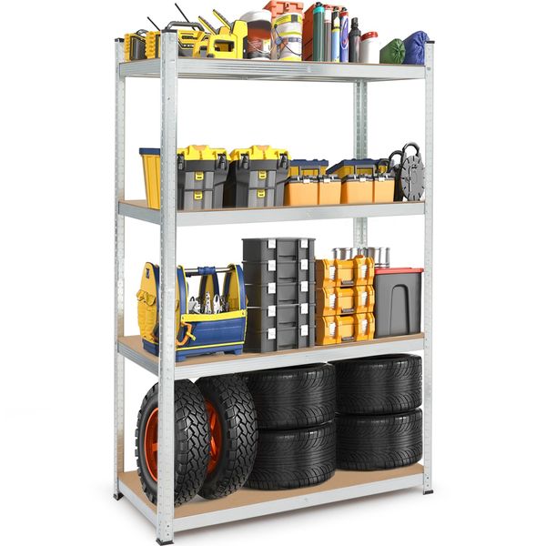 Storage Rack Adjustable Shelf Detachable Steel Shelves - 4 Tier