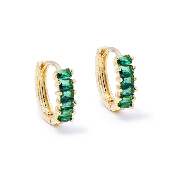 iDesire Green Cubic Zirconia Huggie Earrings