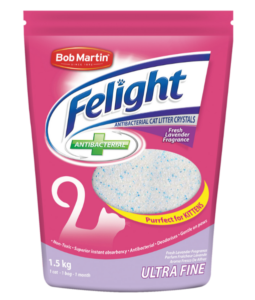 Bob Martin - Felight 1.5kg Silica Kitten Litter, Lavender &amp; Crystals