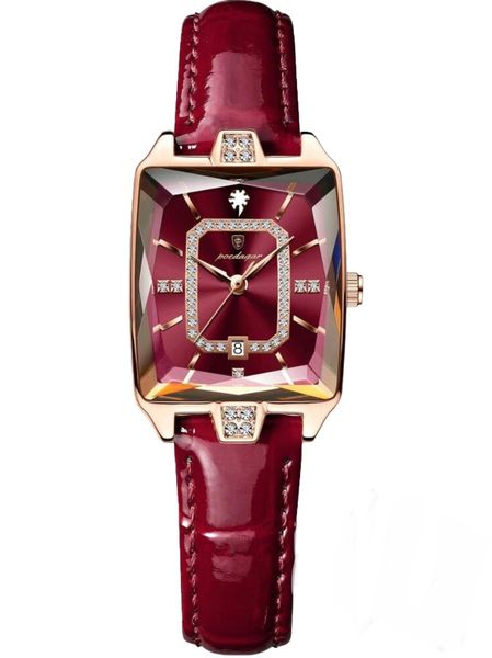 Poedagar Elegant Crystal Watch With Luminous Dial For Women