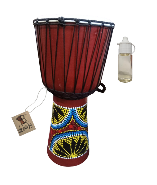iibhithi Djembe Drum Hand Painted With Treatment Oil - 50cm