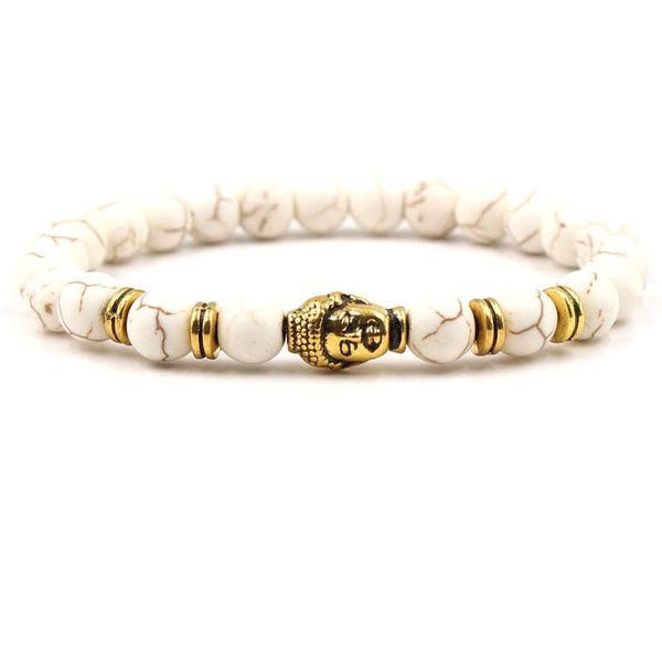 Argent Craft Howlite Stone Bracelet With Gold Bu image