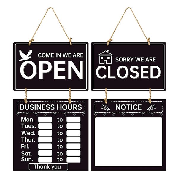 Decor 2 in 1 Double Sided Open &amp; Closed Business Hours Sign (56cm)