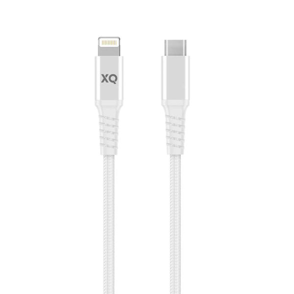 XQISIT Extra Strong Braided Lightning to USB-C 3.0 Cable - White
