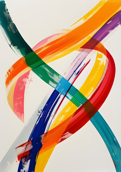Wall Art Canvas - Abstract Criss-cross of colour