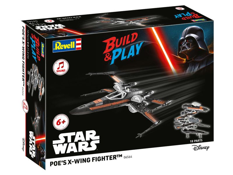 Revell Build &amp; Play 1/78 Poe's X-Wing Fighter Plastic Model Kit