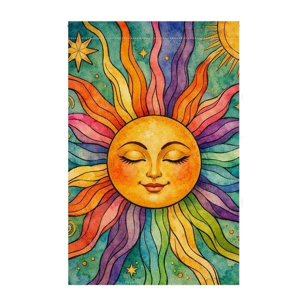Rainbow Sun Garden Flag - Summer Yard Decoration