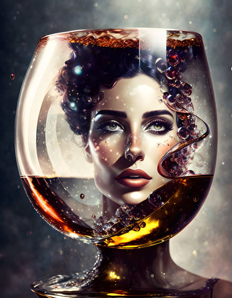 Canvas Wall Art Decor - Champagne Lady Artwork