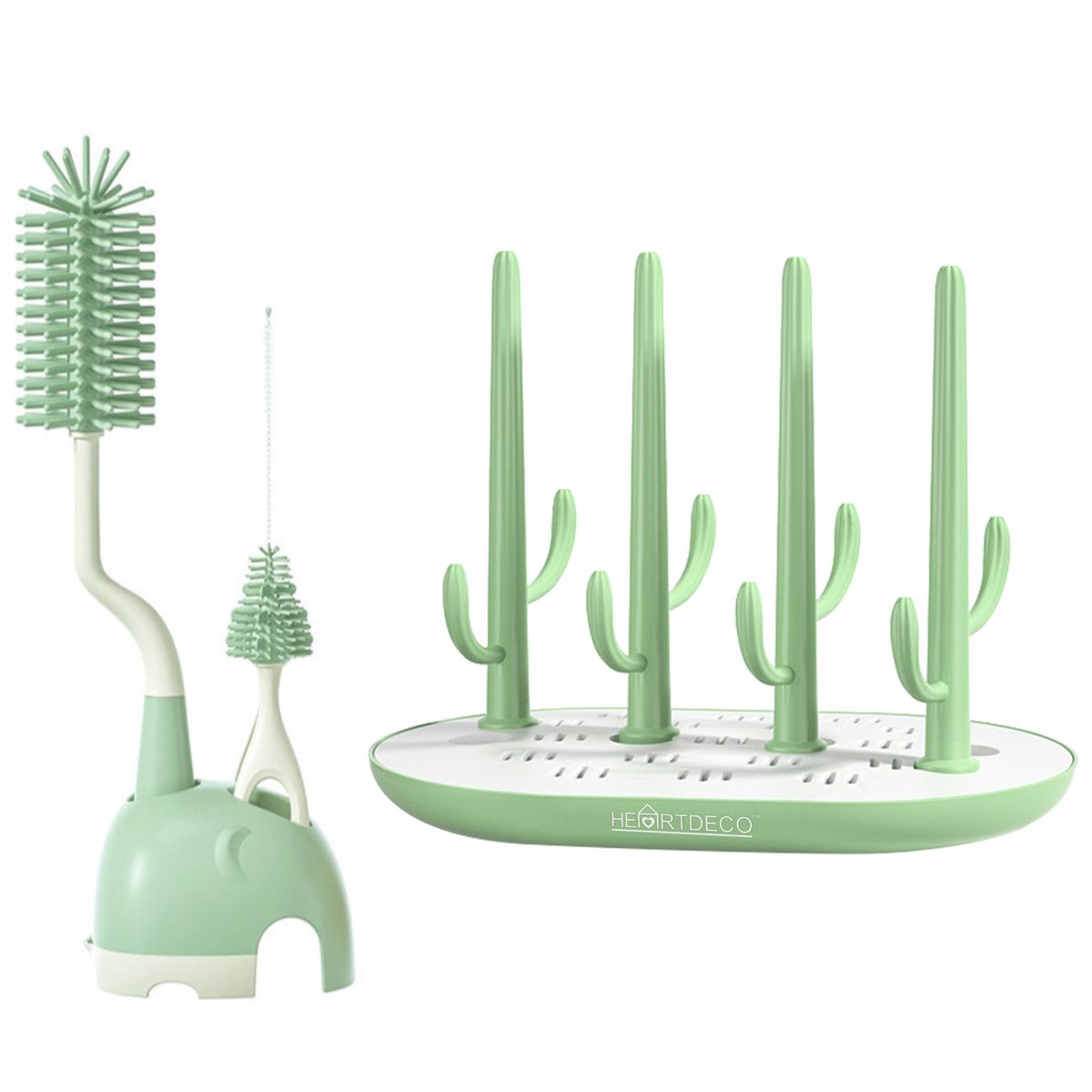 Heartdeco Baby Bottle Drying Rack & Silicone Cleaning Brush Set Shop