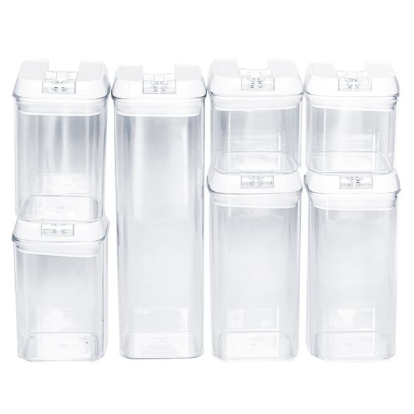 Maisonware 7 Airtight Pantry Food Storage Containers with Easy Lock Lids