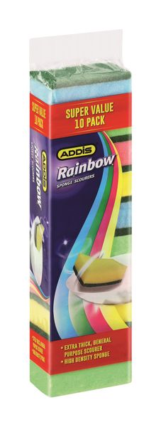 Addis - Rainbow Sponge Scourer - 10 Piece
