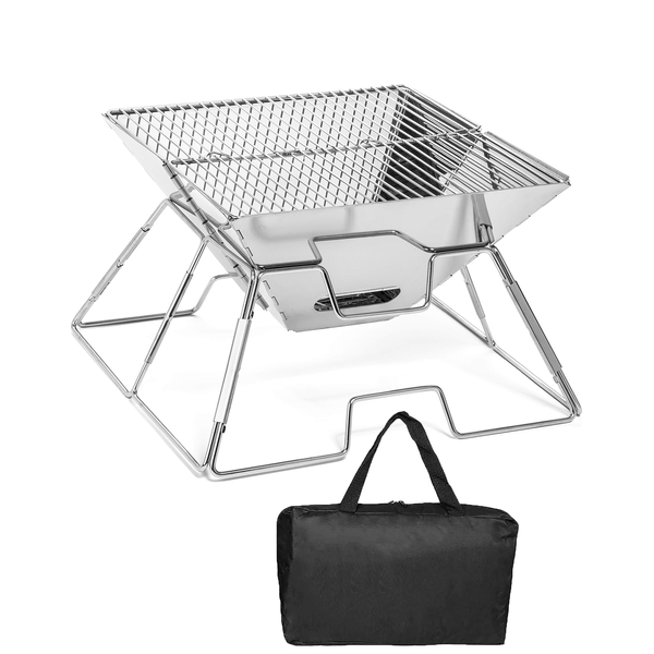 BBQ Grill Portable Stainless Steel Foldable with Bag for Camping Outdoor