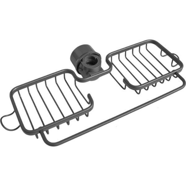 Kitchen Sink Double Tray Faucet Rack - Gun Grey
