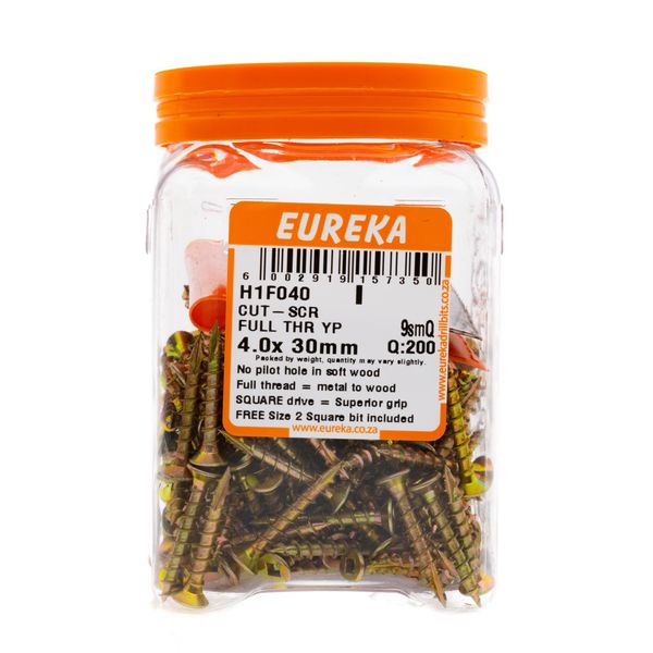 EUREKA Cut-Screw Full Thread 4 x 30mm Q:200 H1F040